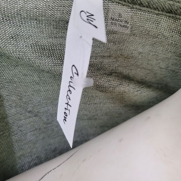NY Collection olive green cardigan size S - Picture 11 of 12